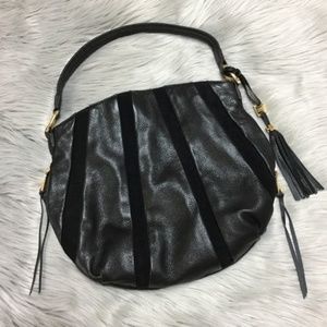 Vintage Aimee Kestenberg Black Genuine Leather Suede Hobo Bag Handbag Boho Purse